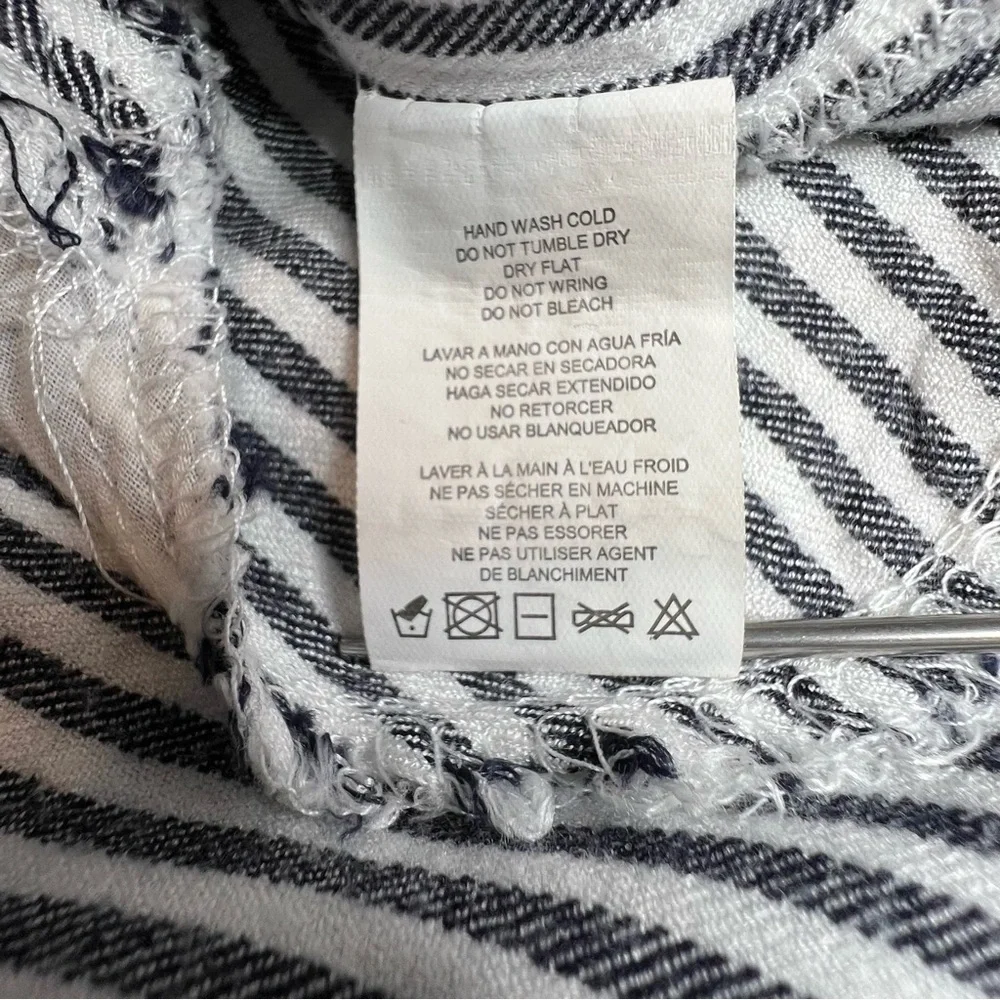 Thread+Supply Black & White Vertical Stripe Soft Tunic Top/Dress Women Sz Small